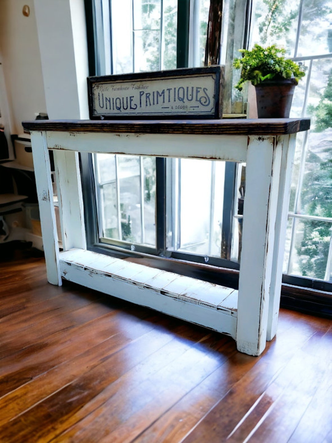 Entryway Hall CONSOLE Table RUSTIC WOOD Sofa Tv Stand Shelving Accent ...
