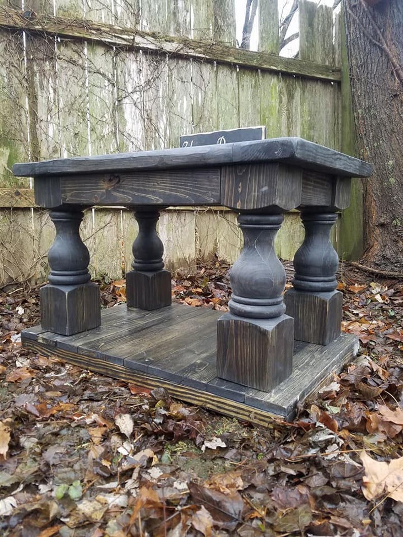 Balustrade COFFEE TABLE Solid Rustic Reclaimed Salvaged Wood Etsy