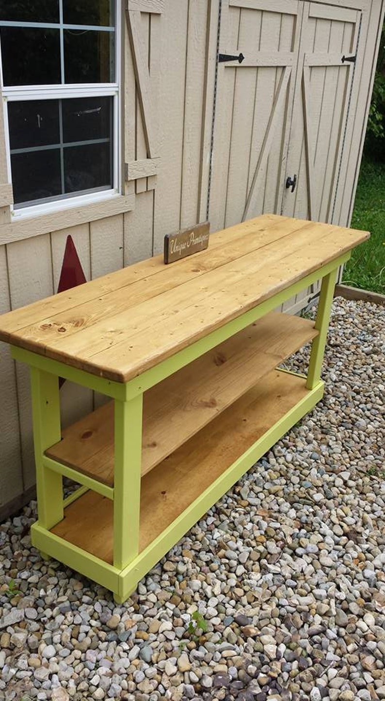 Reclaimed Rustic Wood KITCHEN Island Bar Primitive Golden Oak Etsy