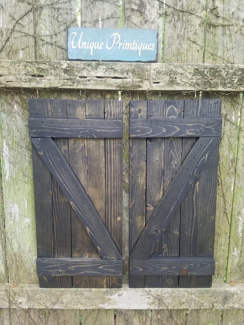 Rustic Wood SHUTTERS Mini Barn Door Wall Hanging Window Gates Etsy