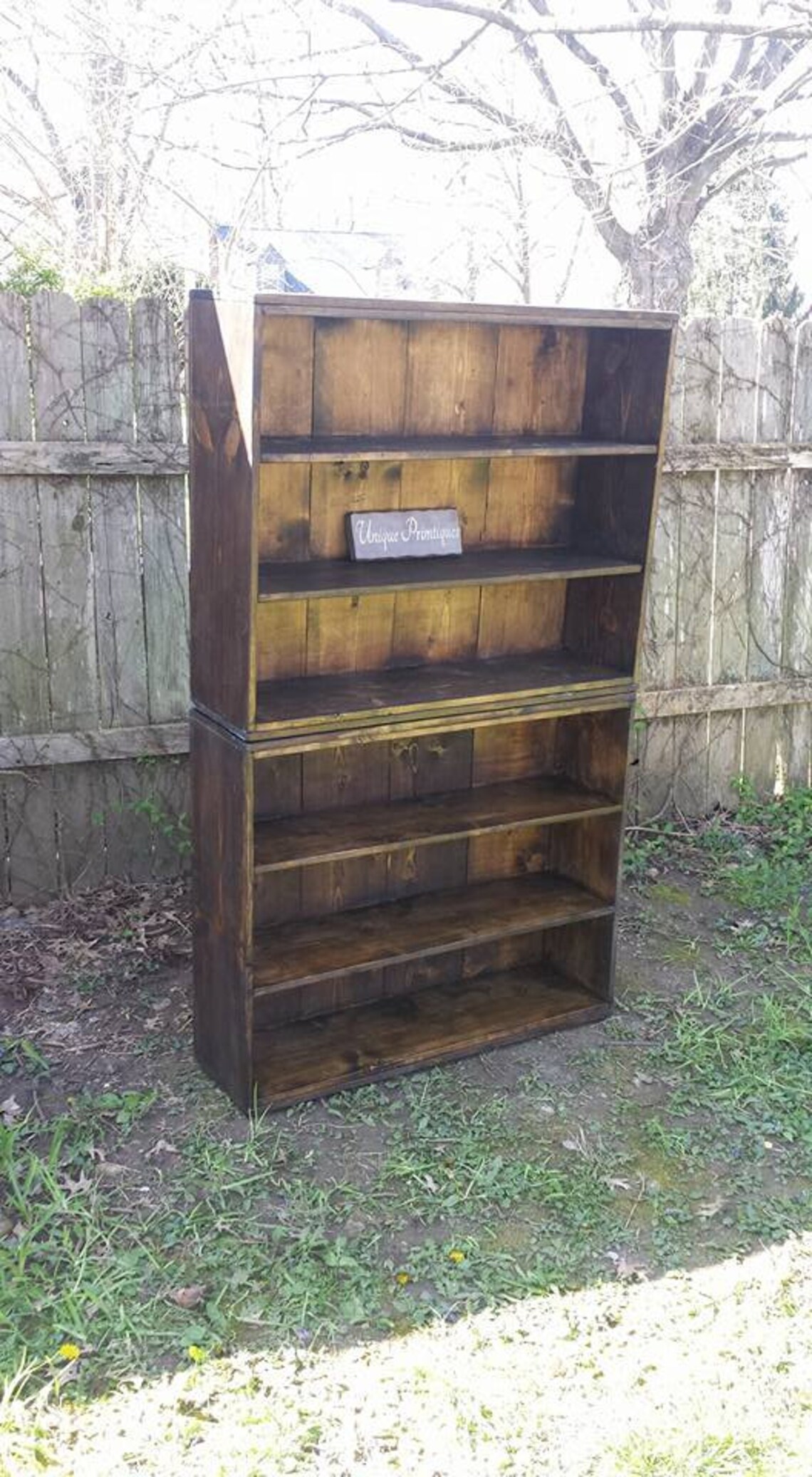 RUSTIC FARMHOUSE BOOKCASES x2 Large Farm House Walnut Wood Etsy
