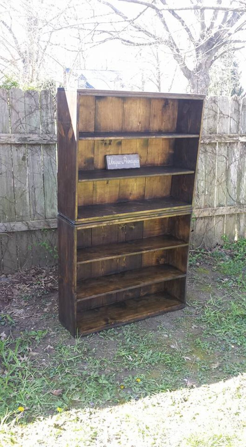 RUSTIC FARMHOUSE BOOKCASES X2 Large Farm House Walnut Wood Etsy