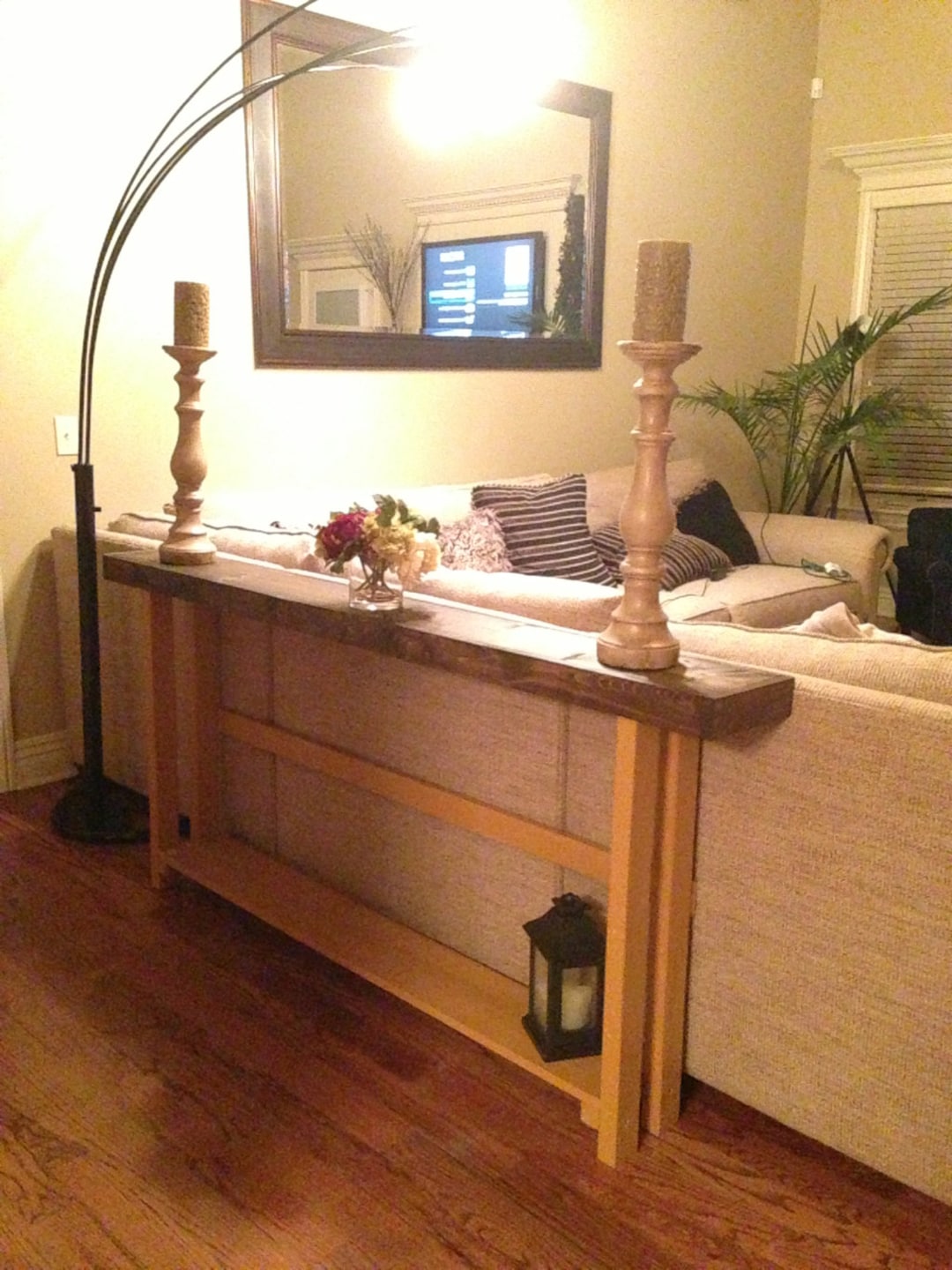RUSTIC SOFA TABLE Accent Narrow Console Entryway Entry Reclaimed Wood ...