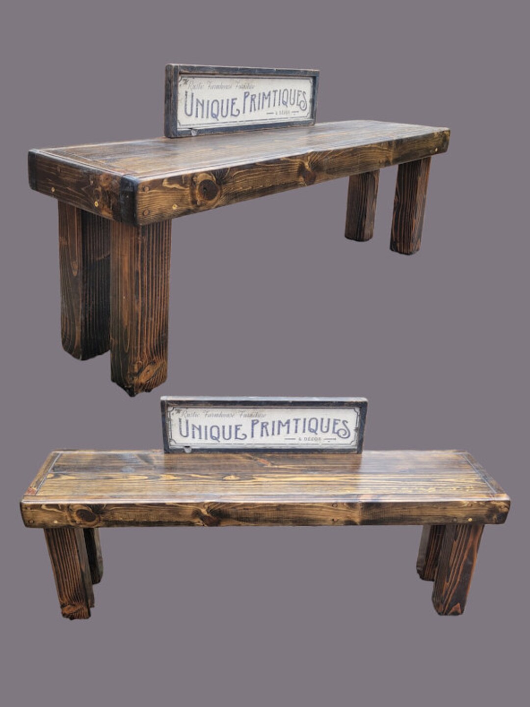 RUSTIC FARMHOUSE BENCH Farm House Indoor Outdoor Kitchen Dining Porch ...