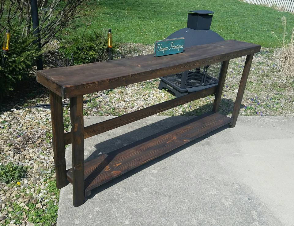 RUSTIC SOFA TABLE Narrow Long Console Entryway Entry Accent Lamp Table ...