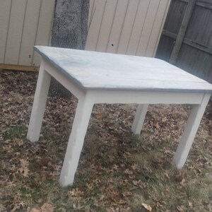 FARMHOUSE PUB TABLE Rustic Farm House Kitchen Dining Small Reclaimed Wood Weathered Gray Antique Country White 36x60x36h Custom Sizes Colors