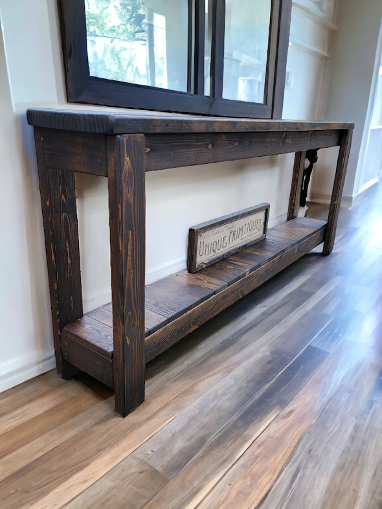Entryway Hall CONSOLE Table RUSTIC WOOD Sofa Tv Stand Shelving Accent ...
