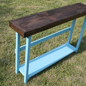 CONSOLE Sofa TABLE Rustic Accent Entryway Unique Primtiques Dark Walnut ...