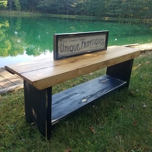 RUSTIC FARMHOUSE BENCH 12x50x18h Large Table Riser Mud Room Porch Reclaimed Wood Bench Centerpiece Custom Sizes Colors Unique Primtiques