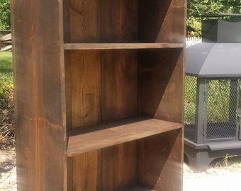 RUSTIC FARMHOUSE BOOKCASE Farm House Country Cabin Shelving Reclaimed Wood Book Shelf Bedroom Tv Stand Console Home Decor Stackable Unique
