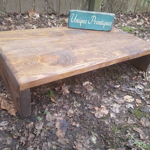 Beautiful Rustic Wood Table Riser Computer Monitor Desk Bench Wooden TV ...
