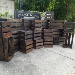 FARMHOUSE CRATE Rustic Reclaimed Wood Dark Walnut Farm House Wall Shelf ...