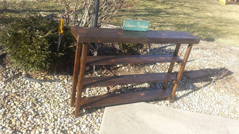 RUSTIC BOOKCASE TABLE Narrow Console Sofa Hall Entryway Entry Accent ...
