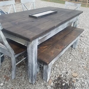 Rustic FARMHOUSE TABLE 6-piece SET Wood Farm House Kitchen | Etsy