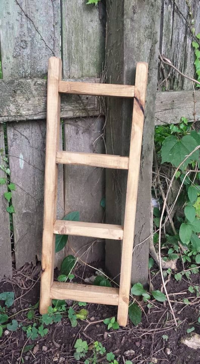 RUSTIC WOOD LADDER Primitive Golden Oak Home Decor Custom Etsy