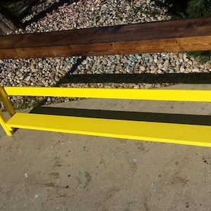 SOFA TABLE CONSOLE Narrow Entryway Entry Hall Accent Reclaimed Wood Unique Dark Walnut Stained Yellow Gold 7x68x27&quot;h Custom Sizes Colors