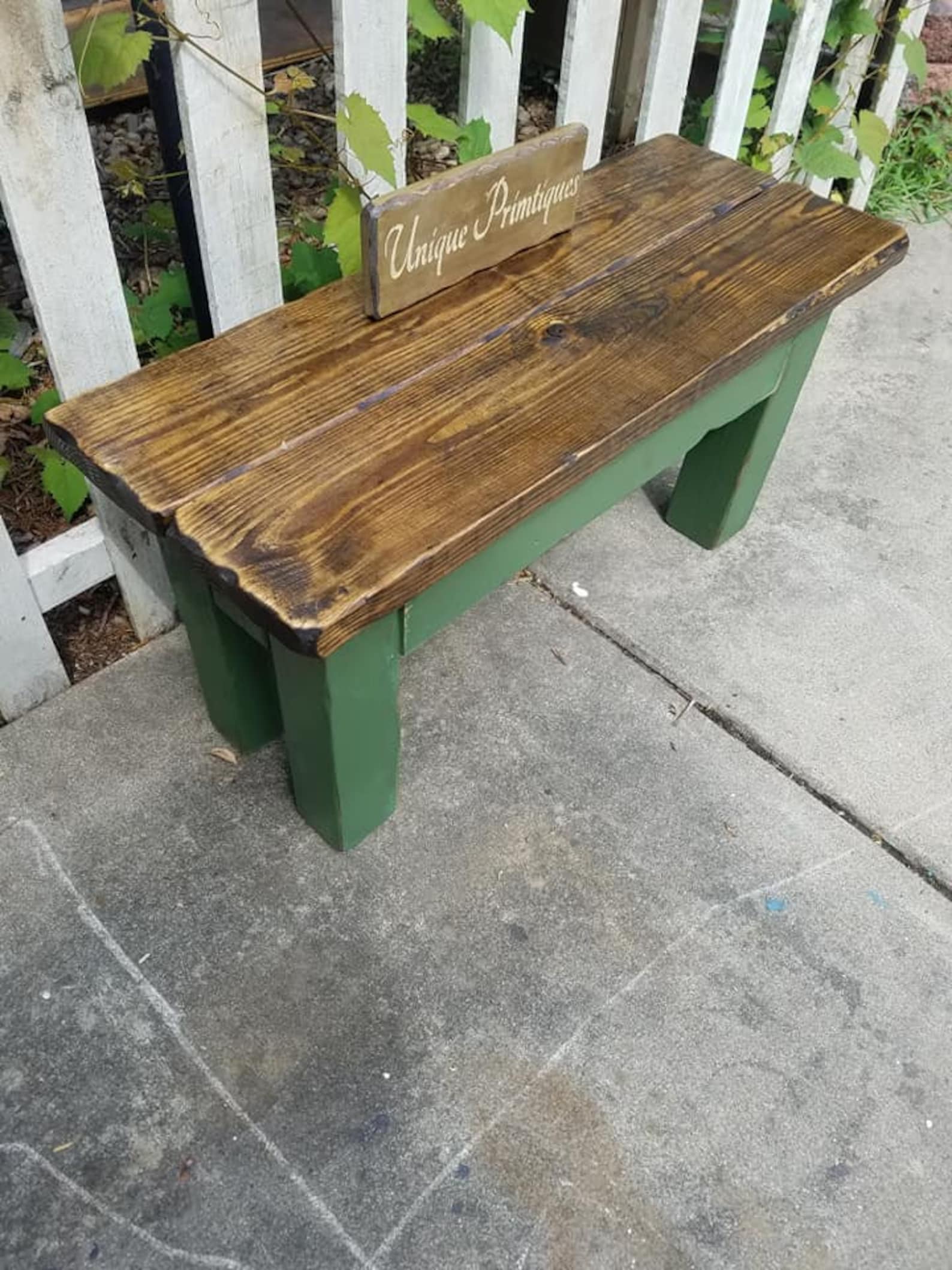 RUSTIC Wood Farmhouse BENCH Primitive Farm House Indoor Outdoor Kitchen ...