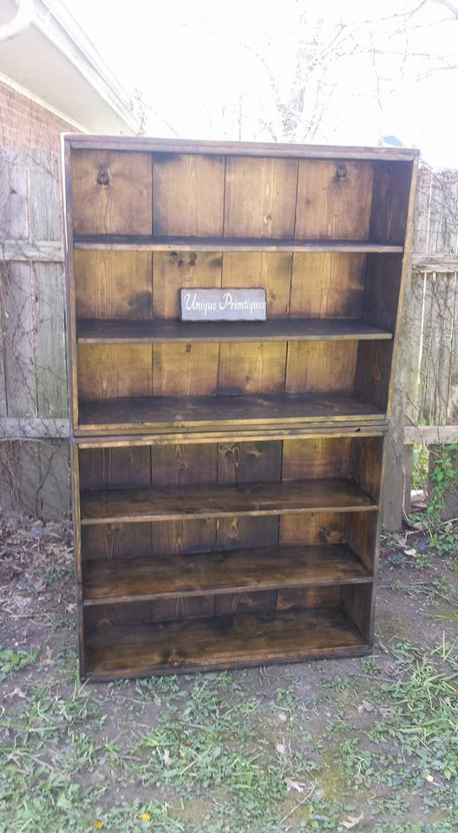 RUSTIC FARMHOUSE BOOKCASES x2 Large Farm House Walnut Wood Etsy