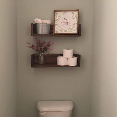 Rustic Wood CRATE shops SHELF By Unique Primtiques English Chestnut Shelving 8x24x6