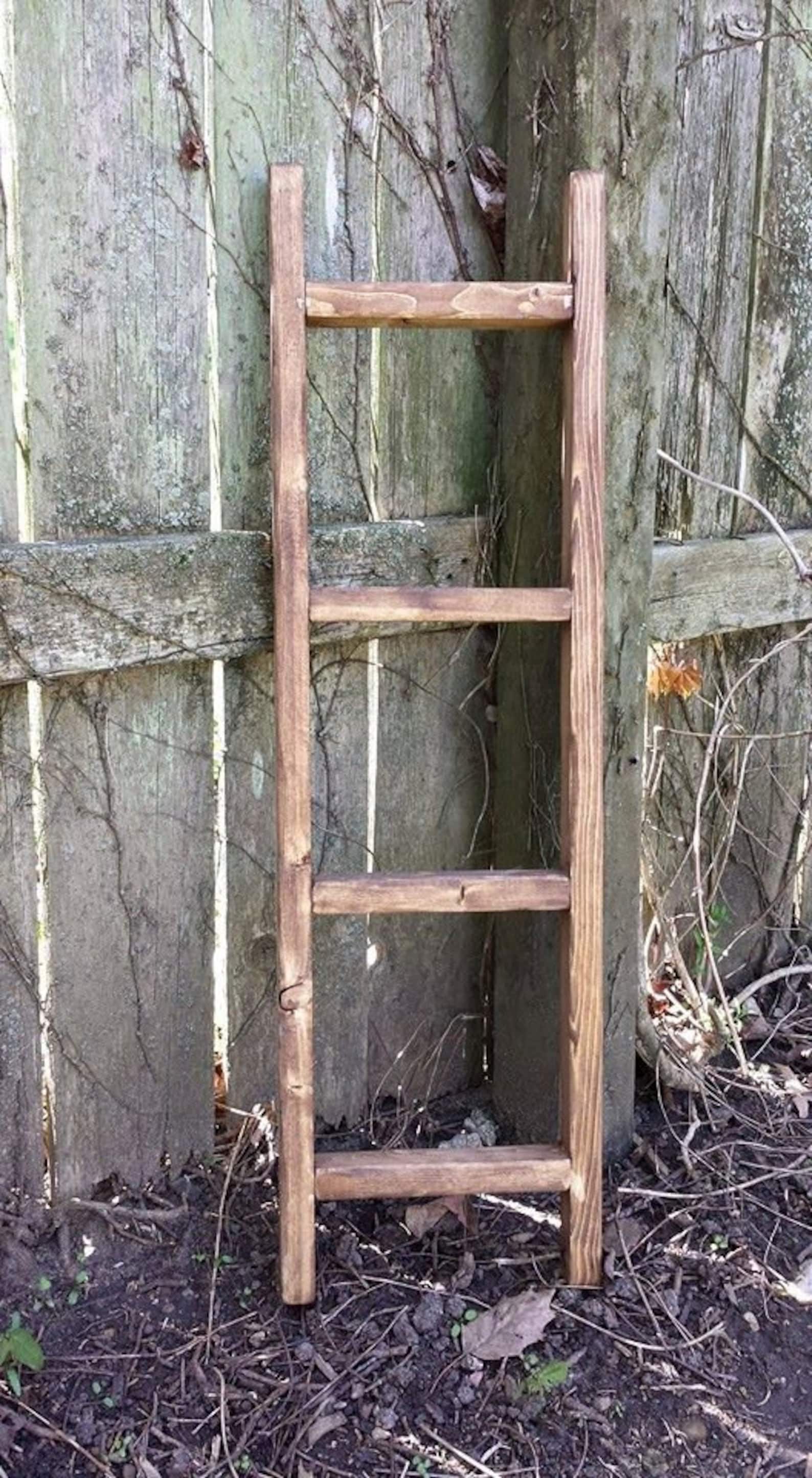 RUSTIC WOOD LADDER Primitive Early American Aged Antiqued Home Etsy