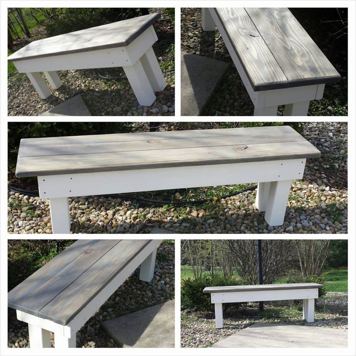 RUSTIC FARMHOUSE BENCH Reclaimed Wood Weathered Grey Country | Etsy