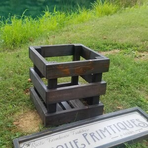 FARMHOUSE CRATE Rustic Reclaimed Wood Dark Walnut Farm House Wall Shelf ...