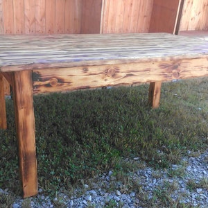 Unique Primtiques Primitive Distressed Fire Damaged Cabin Farmhouse 44x84x31h Kitchen FARM HOUSE Table Custom Sizes Colors Avail