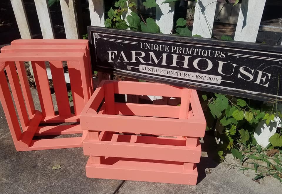 Rustic FARMHOUSE CRATES Large Wood CRATE Lot of Two Fruit | Etsy