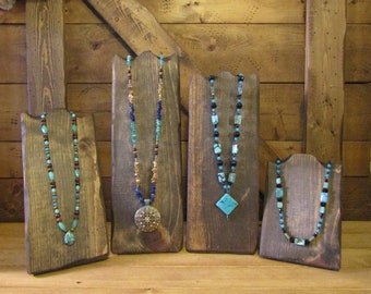 Rustic JEWELRY DISPLAY Necklace Stand Holders Different Sizes Custom Colors Sizes Drop Down Menu Unique Primtiques Event Business Craft Show