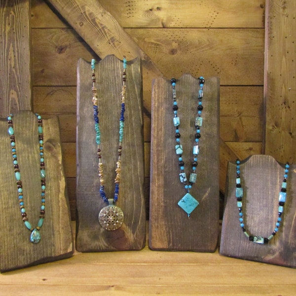 Rustic JEWELRY DISPLAY Necklace Stand Holders Different Sizes Custom Colors Sizes Drop Down Menu Unique Primtiques Event Business Craft Show