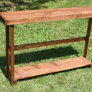 RUSTIC Console TABLE Sofa Entryway Accent Primitive Unique Primtiques American Walnut 11x54x34 Hall  Table W/ Shelf Custom Sizes & Colors