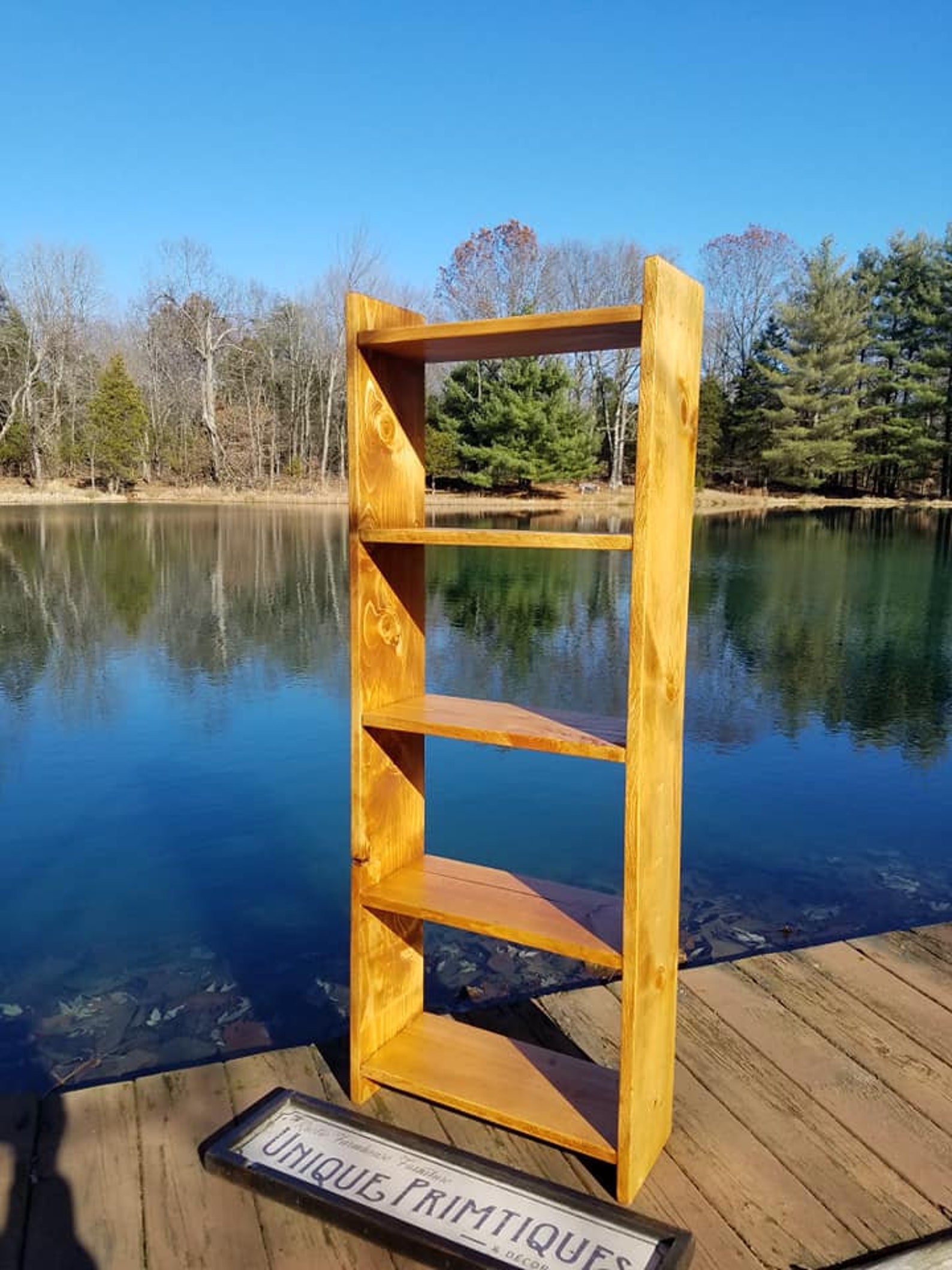 RUSTIC FARMHOUSE LADDER Bookcase Farm House Shelving Reclaimed Etsy