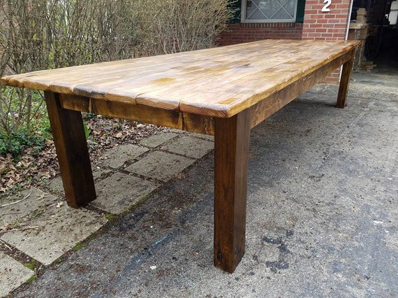 Rustic FARM TABLE 12 foot Reclaimed Wood Farm House Primitive
