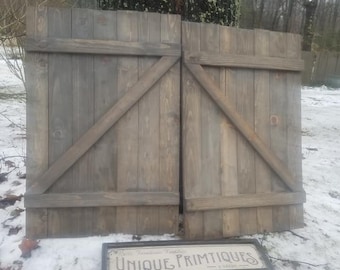 Rustic FARMHOUSE SHUTTERS Reclaimed Wood Mini Barn Door Wall Hanging Window Gates Centerpiece Doors By Unique Primtiques Custom Sizes Colors