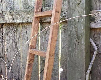 RUSTIC WOOD LADDER Primitive Early American Aged Antiqued Home Decor 9-1/2"w x32"h Custom Sizes Colors Jewelry Display Scarf Quilt Blanket