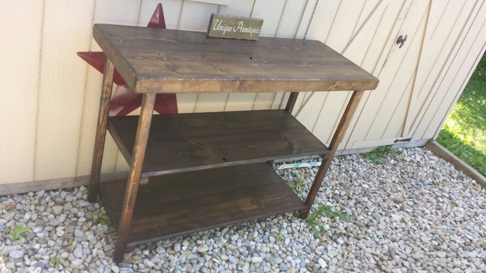 RUSTIC KITCHEN ISLAND Console Sofa Table Bookcase Book Shelf Bookshelf Dark Walnut Extra Deep Wide 20x52x38h Two Shelves Custom Sizes Colors