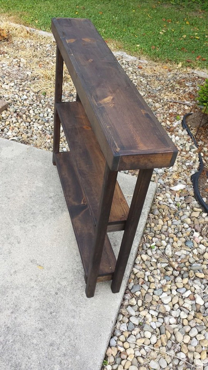 Unique Primtiques Dark Walnut Stained Sofa Console Entry Hall Accent ...