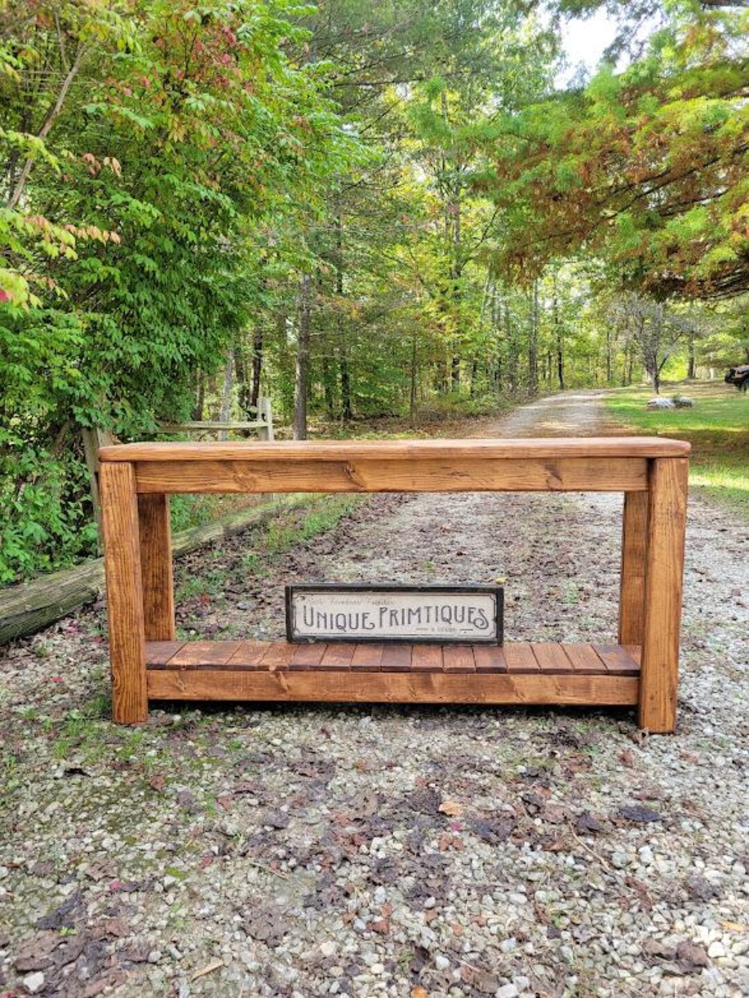 Entryway Hall CONSOLE Table RUSTIC WOOD Sofa Tv Stand Shelving Accent ...