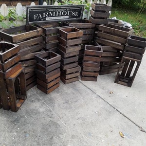 FARMHOUSE CRATE Rustic Reclaimed Wood Dark Walnut Farm House Wall Shelf ...
