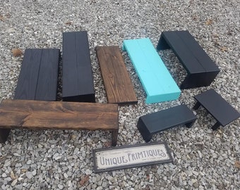 Rustic TABLE RISER Primitive Computer Monitor Printer Stand Desk TV Cake Rise Centerpiece Decor Custom Sizes & Colors Unique Primtique