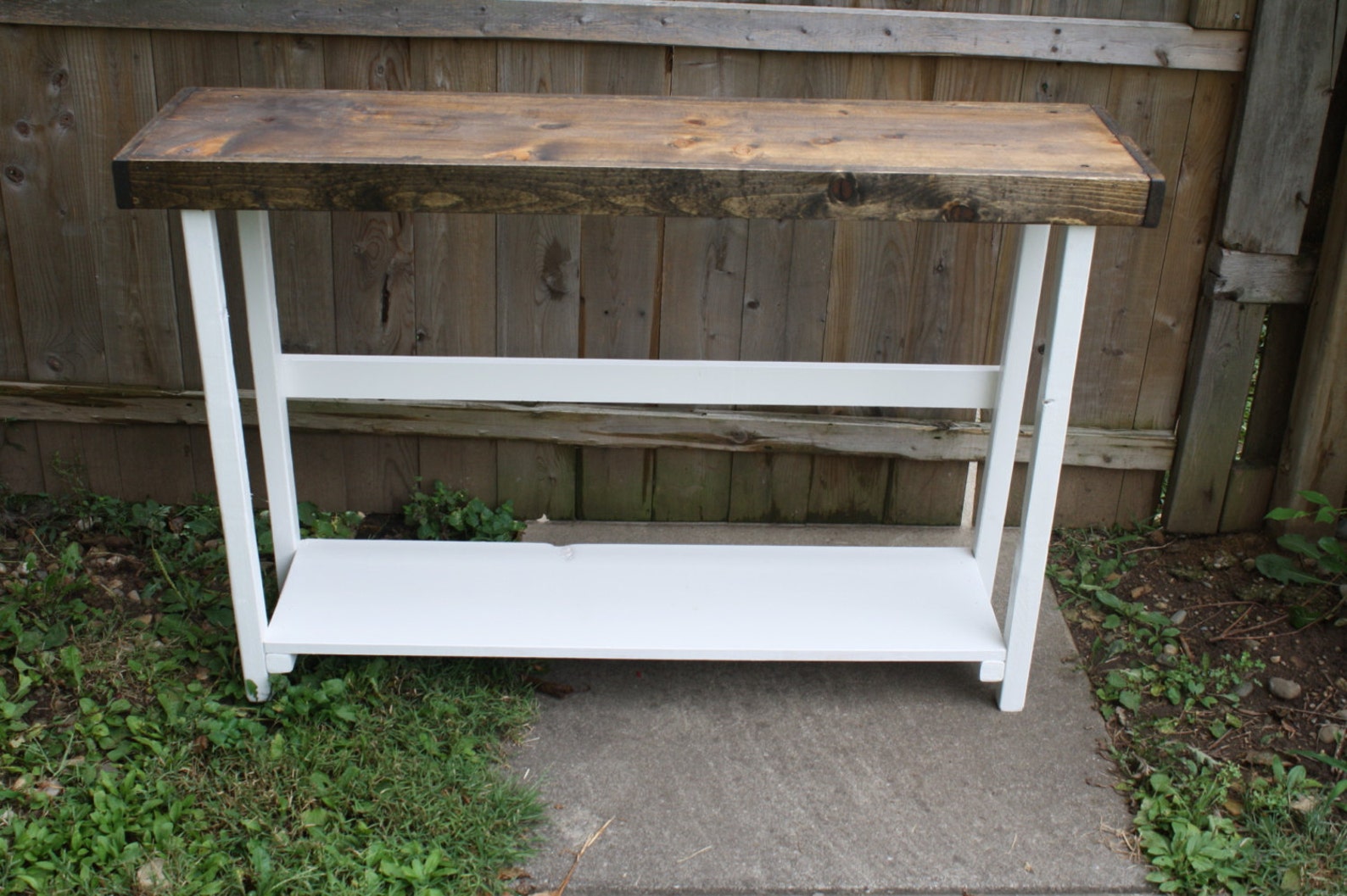 RUSTIC Console TABLE Sofa Accent Entryway Hall Unique Primtiques Dark ...