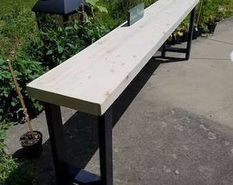 RUSTIC BAR TABLE Sofa Console Large Long Entryway Entry Tall Reclaimed Wood Custom Sizes Colors Bar Stools Avail Unique See Drop Down Menu