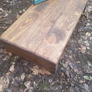 Beautiful Rustic Wood Table Riser Computer Monitor Desk Bench Wooden TV ...