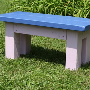 RUSTIC WOOD BENCH Farmhouse Garden Pink & Tropical Oasis Custom Sizes Colors 14-1/2x32x14-1/2&quot;h Porch Patio Entry Kitchen Dining Mudroom