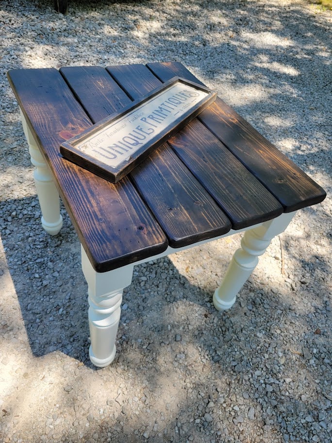 RUSTIC FARMHOUSE TABLE Turned Leg Reclaimed Wood Farm House Kitchen ...