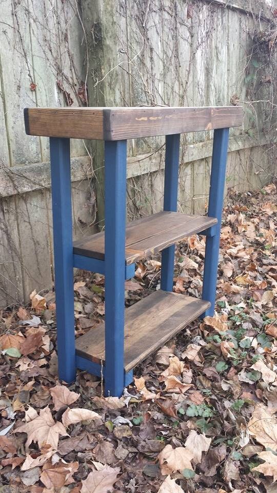 Navy Blue Bookcase Etsy