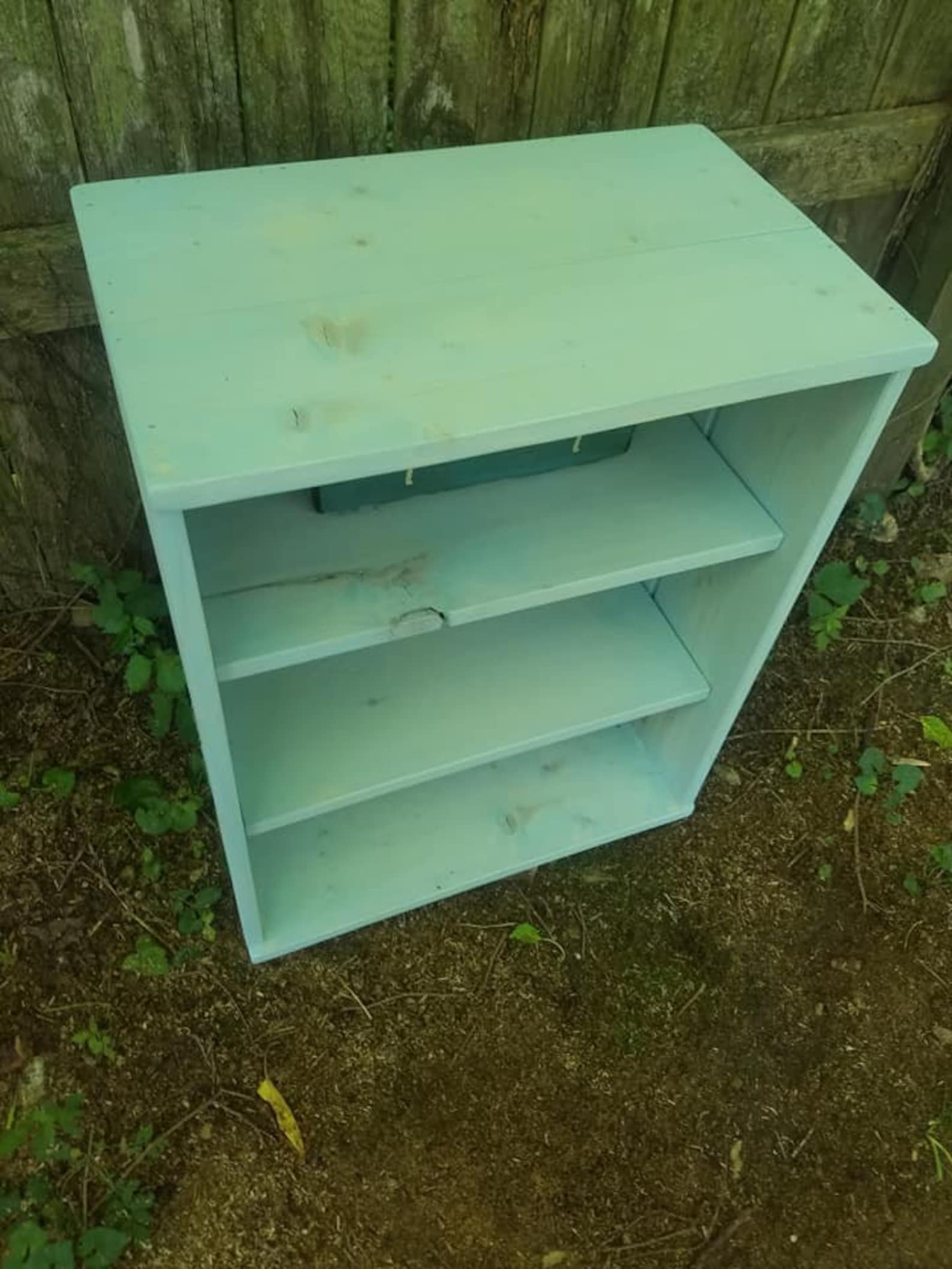 Rustic Coastal Bleached Blue BOOKCASE Wood Book Shelf Bathroom Etsy