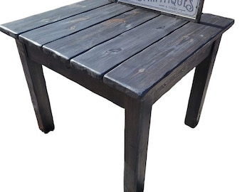 SQUARE FARMHOUSE TABLE Rustic Farm House Wood Kitchen Table Beach Home Cabin Decor Farmhouse Custom Sizes Colors Solid Sturdy Unique