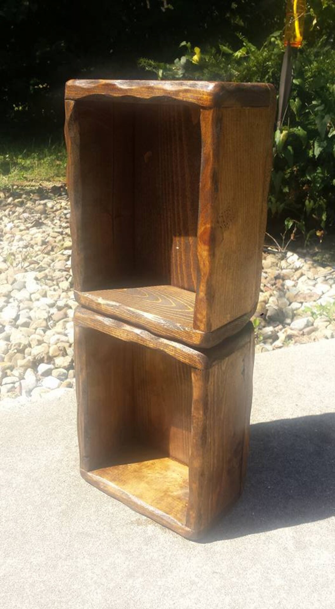 Rustic Reclaimed Wood Tray Box LOT OF TWO Candle Holder Etsy