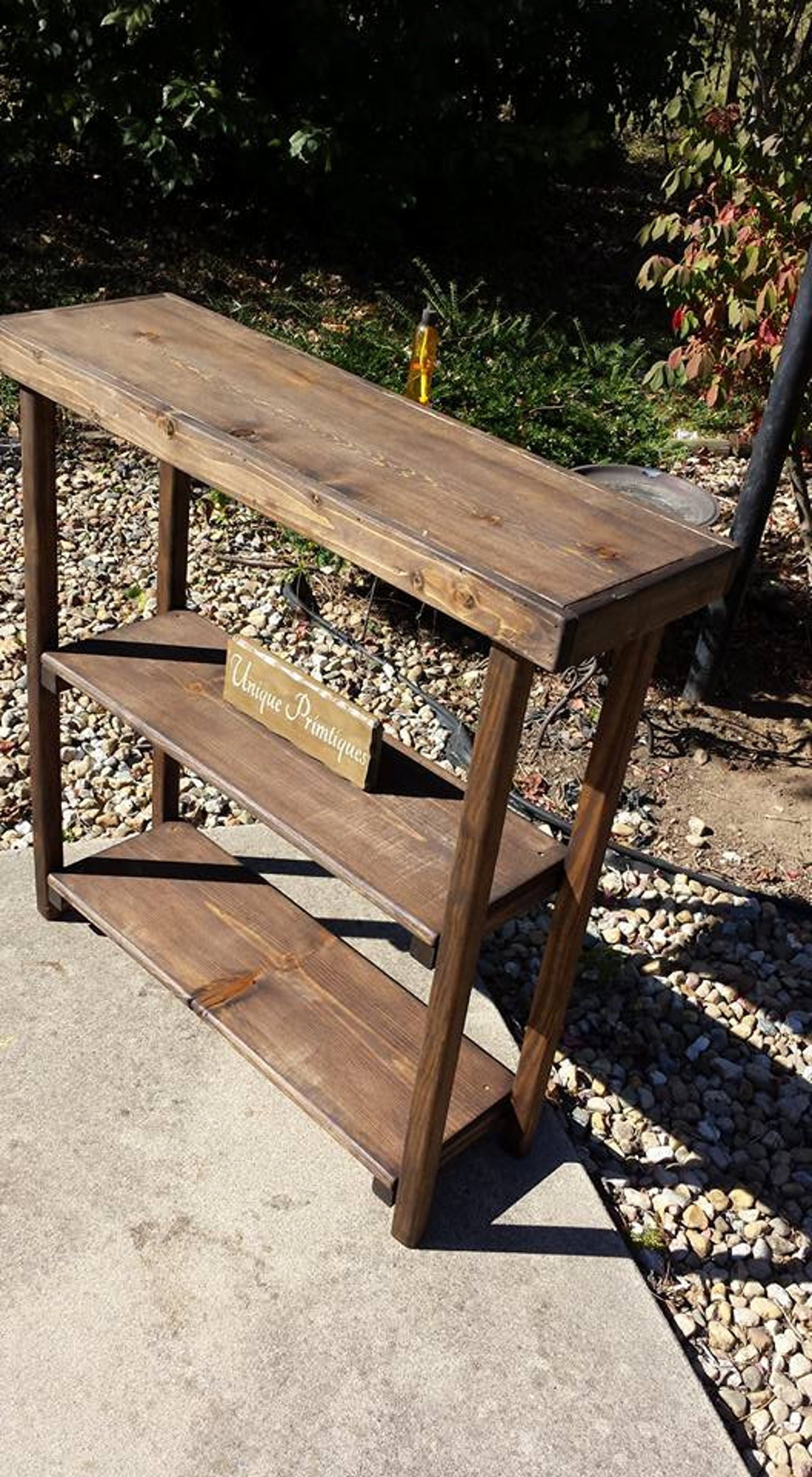 Reclaimed Wood Sofa Console Entry Hall Accent Table Book Shelf Etsy